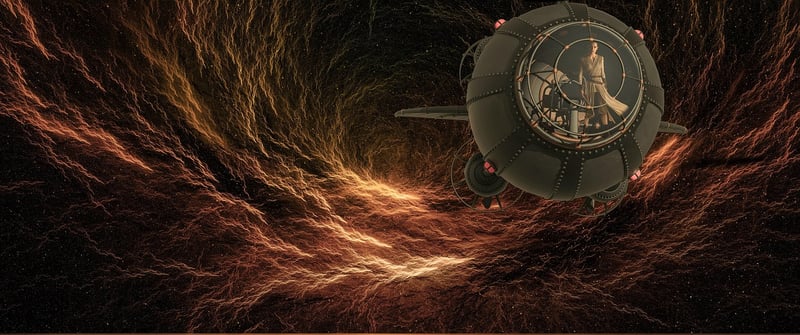 Futuristic spaceship for time travel